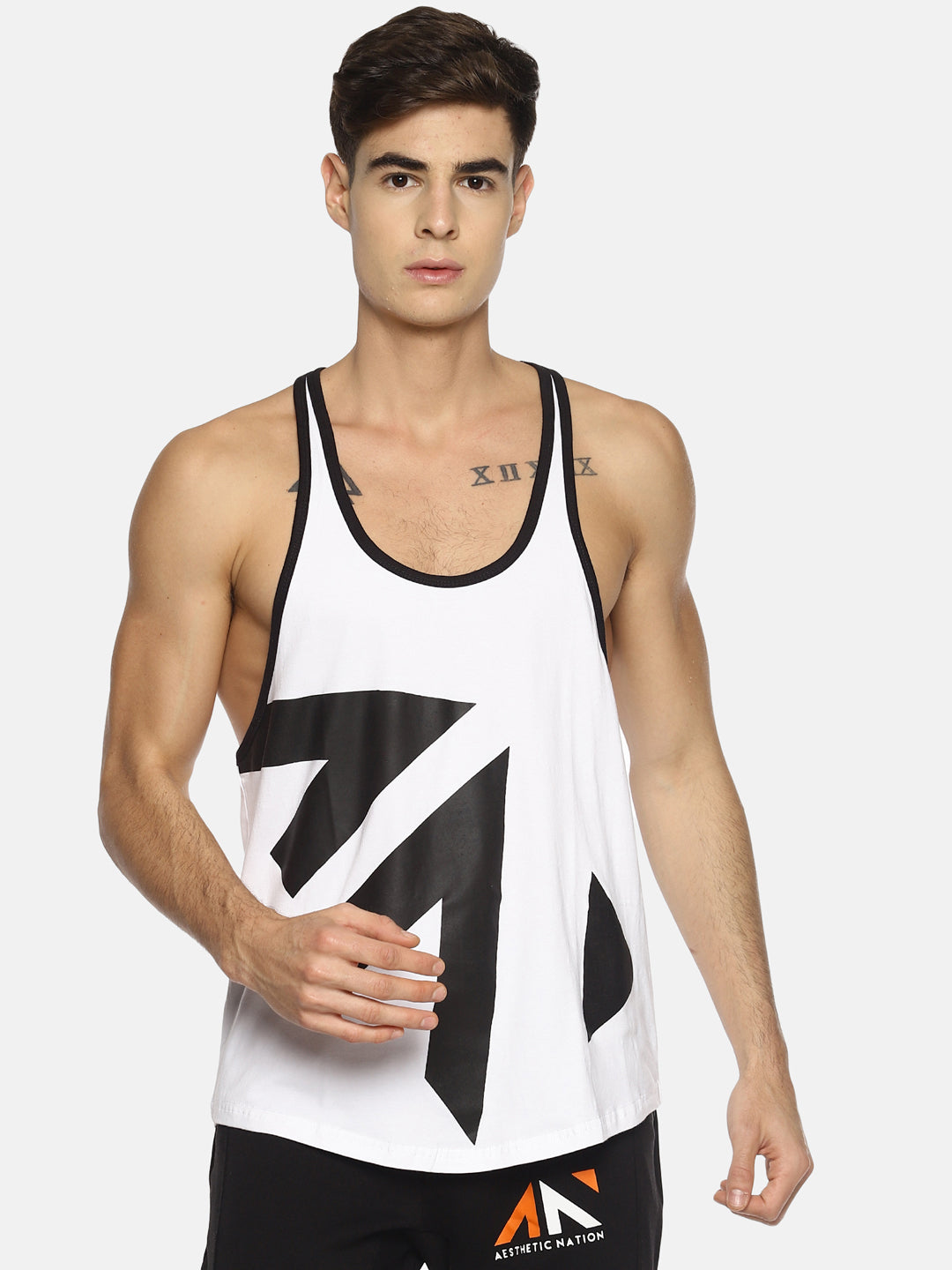 ALLOVER WHITE STRINGER Singlets - AestheticNation