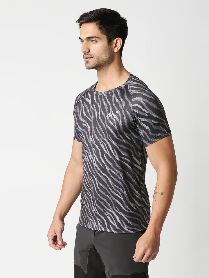 Animal Black printed gym t shirts for men